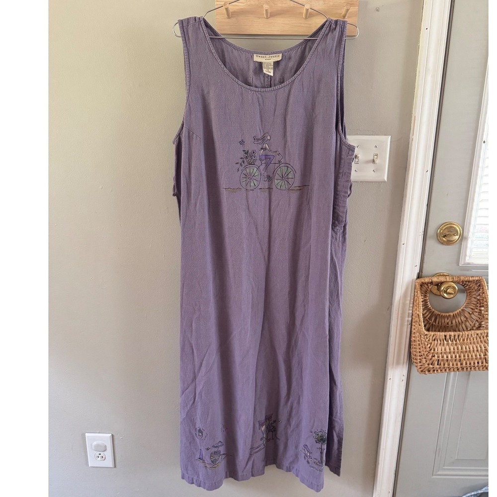 Vintage Sweet Jessie Purple Linen Blend Maxi Dress + Matching‎ top